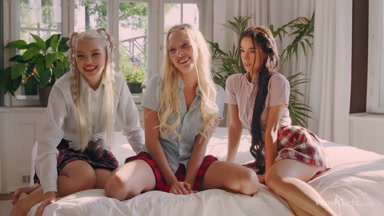 WOWGIRLS Three horny girls Bella Spark, Kama Oxi, and Ashby Winter fucking one lucky guy